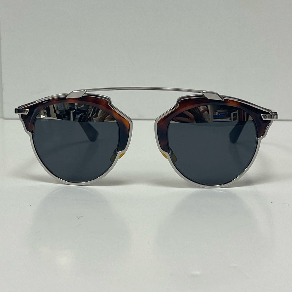 Dior Black And Brown Glasses With Double Bridge Design